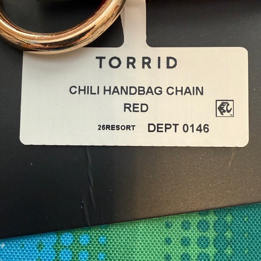 torrid Red & Green Rhinestone Chili Pepper Keychain with Gold Hardware - Picture 2 of 3